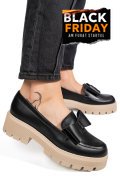 MOCASINI NEGRI TALPA BEJ PIELE NATURALA 2S77115