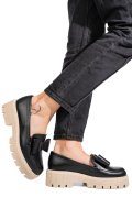 MOCASINI NEGRI TALPA BEJ PIELE NATURALA 2S77115