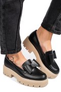 MOCASINI NEGRI TALPA BEJ PIELE NATURALA 2S77115