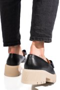 MOCASINI NEGRI TALPA BEJ PIELE NATURALA 2S77115
