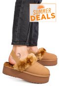 SABOTI CAMEL PIELE NATURALA INTOARSA 1S77255