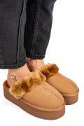 SABOTI CAMEL PIELE NATURALA INTOARSA 1S77255