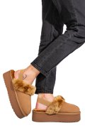 SABOTI CAMEL PIELE NATURALA INTOARSA 1S77255