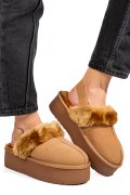 SABOTI CAMEL PIELE NATURALA INTOARSA 1S77255