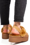 SABOTI CAMEL PIELE NATURALA INTOARSA 1S77255