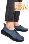 PANTOFI ALBASTRI PIELE NATURALA INTOARSA 2002L