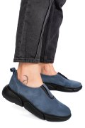 PANTOFI ALBASTRI PIELE NATURALA INTOARSA 2002L