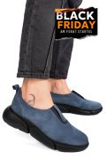 PANTOFI ALBASTRI PIELE NATURALA INTOARSA 2002L
