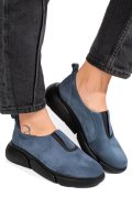 PANTOFI ALBASTRI PIELE NATURALA INTOARSA 2002L