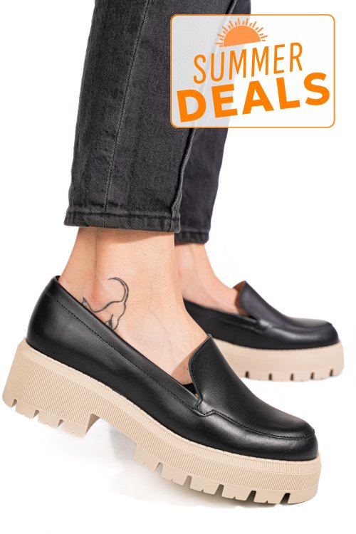Mocasini negru piele naturala 2s7722
