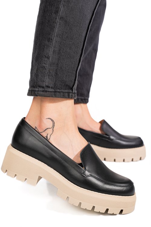 Mocasini negru piele naturala 2s7722