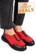 PANTOFI SPORT DAMA PIELE NATURALA INTOARSA ROSII 2002L