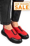 PANTOFI SPORT DAMA PIELE NATURALA INTOARSA ROSII 2002L