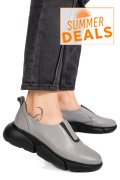PANTOFI GRI PIELE NATURALA 2002L