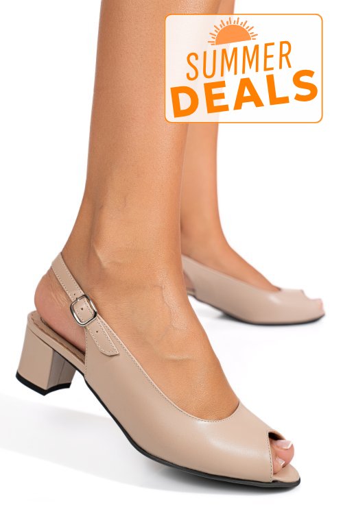 Sandale bej piele naturala 1s77452
