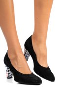 PANTOFI NEGRI COLOR PIELE NATURALA INTOARSA 1S77707B