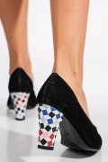 PANTOFI NEGRI COLOR PIELE NATURALA INTOARSA 1S77707B