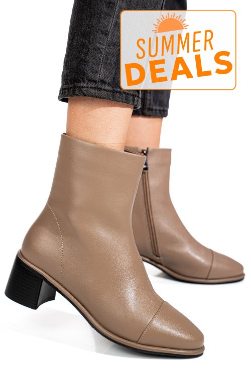 Botine khaki piele naturala ss77n5016