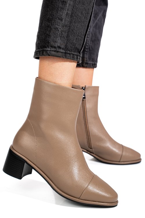 Botine khaki piele naturala ss77n5016