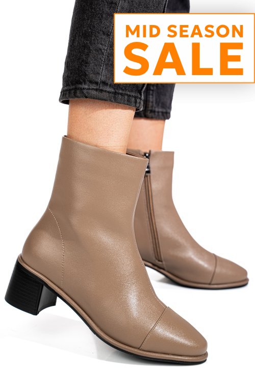 Botine khaki piele naturala ss77n5016