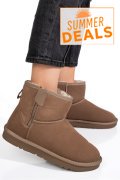 GHETE DAMA IMBLANITE PIELE NATURALA INTOARSA TAUPE 1S77202