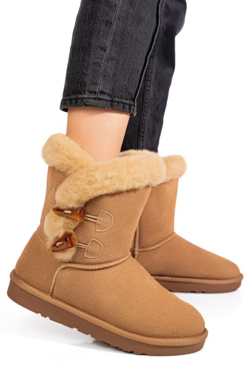 Cizme camel piele naturala intoarsa 1s77229