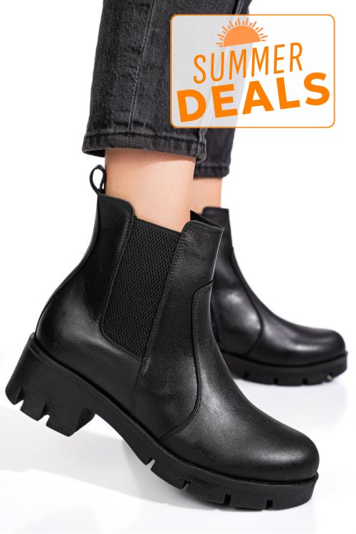 Ghete dama piele naturala negre 9s7759