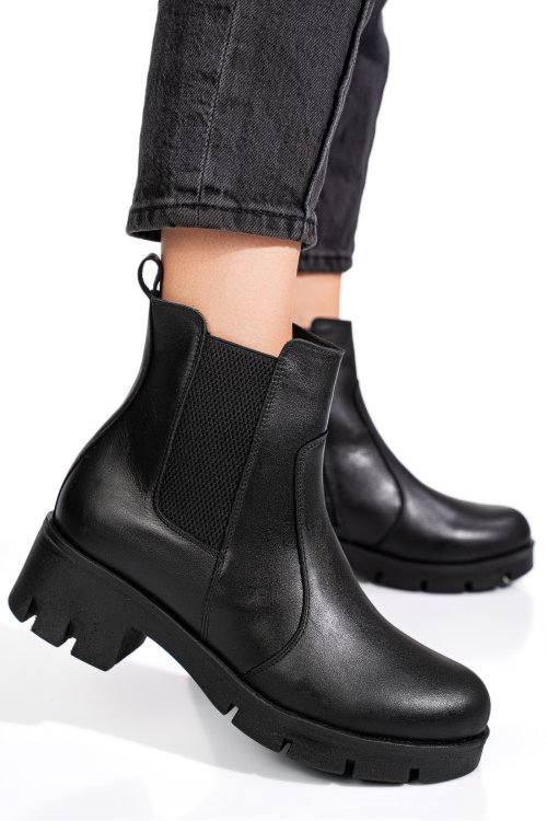 Ghete dama piele naturala negre 9s7759