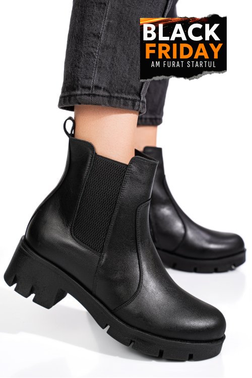 Ghete dama piele naturala negre 9s7759