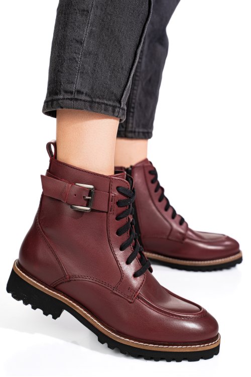 Ghete maro inchis piele naturala 1s773025