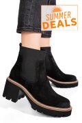 GHETE NEGRE PIELE NATURALA INTOARSA 1S773115