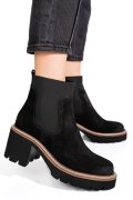 GHETE NEGRE PIELE NATURALA INTOARSA 1S773115