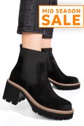 GHETE NEGRE PIELE NATURALA INTOARSA 1S773115