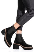 GHETE NEGRE PIELE NATURALA INTOARSA 1S773115