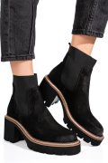 GHETE NEGRE PIELE NATURALA INTOARSA 1S773115