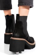 GHETE NEGRE PIELE NATURALA INTOARSA 1S773115