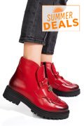 GHETE ROSII PIELE NATURALA 3S7702