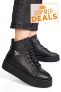 GHETE NEGRE PIELE NATURALA 6S7766