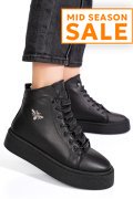 GHETE NEGRE PIELE NATURALA 6S7766