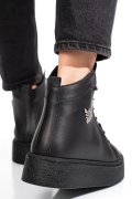 GHETE NEGRE PIELE NATURALA 6S7766