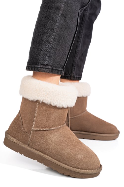 Cizme taupe piele naturala 1s77221
