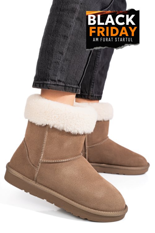 Cizme taupe piele naturala 1s77221