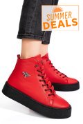 GHETE ROSII PIELE NATURALA 6S7766