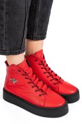 GHETE ROSII PIELE NATURALA 6S7766