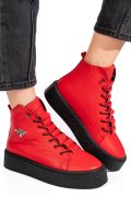 GHETE ROSII PIELE NATURALA 6S7766