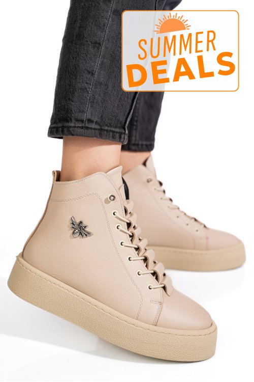 Ghete bej piele naturala 6s7766