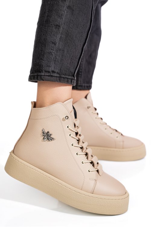 Ghete bej piele naturala 6s7766