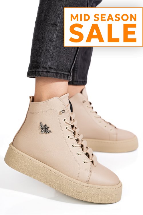 Ghete bej piele naturala 6s7766