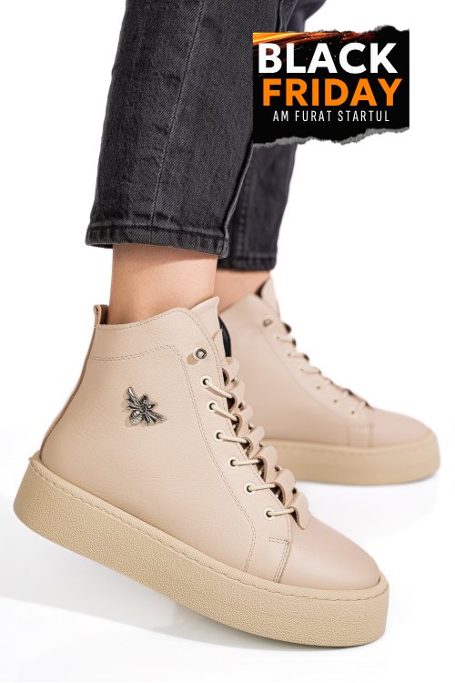 Ghete bej piele naturala 6s7766