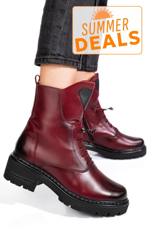 Ghete bordo piele naturala 9s7760